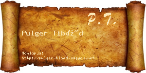 Pulger Tibád névjegykártya